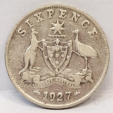 AUSTRALIA 1927 . SIXPENCE
